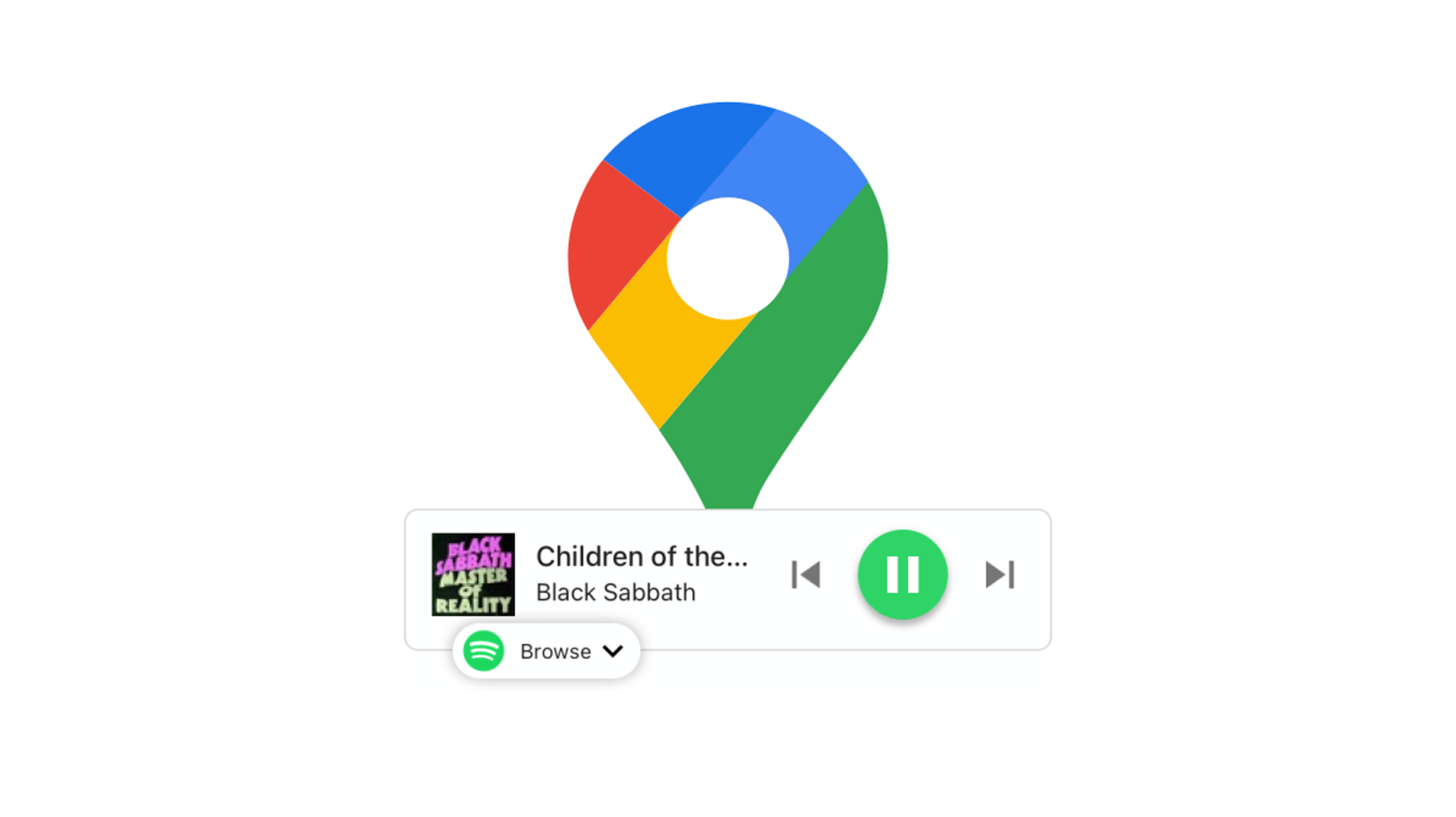 Music Controls in Google Maps